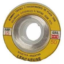 (CONSULTAR) ALAMBRE PLATEADO P/FUSIBLE  45A X 50 GRS CALIBRADO