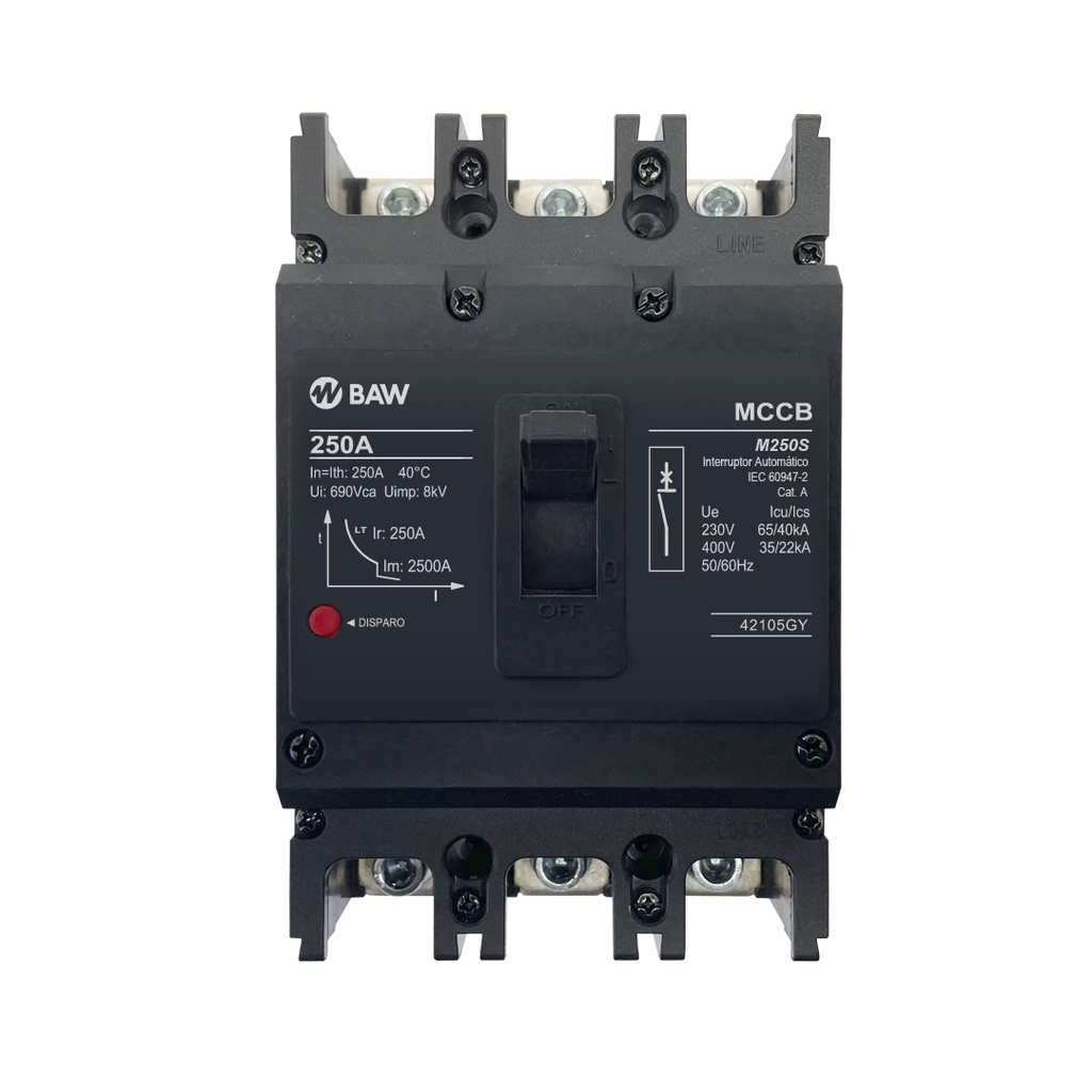 INTERRUPTOR AUTOMATICO TMg 250A 3P 400V. Icu/Ics=35/22kA.
