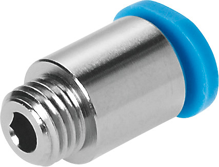 RACOR RAPIDO QSMP-M6X0.75-4 / MINI - FORMA RECTA / CONEX. NEU. M6x0.75 - RACOR 4MM / C/ HEXAG. INT.