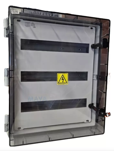 GABINETE ESTANCO P/TERMICA IP65 PLAST 435X 525X 210MM P/54 DIN C/PUERTA CRISTAL