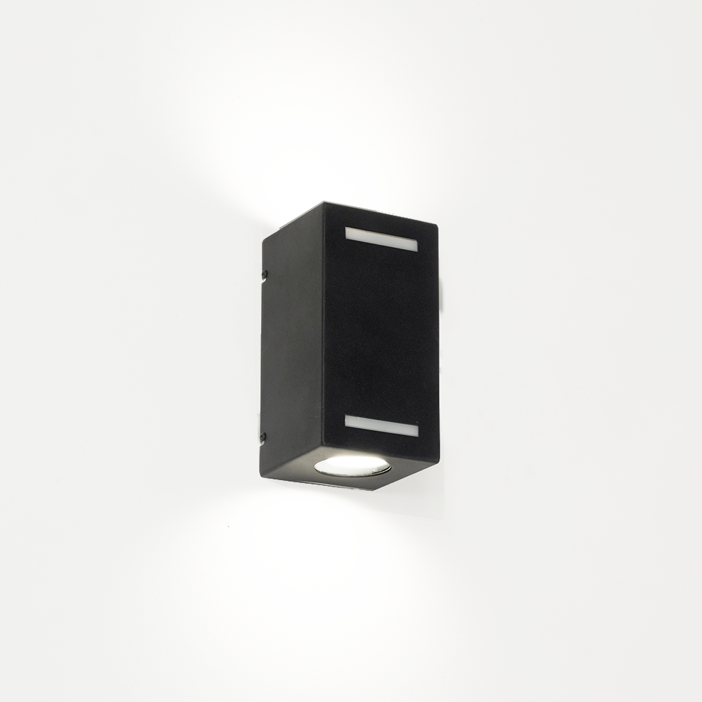 BIDIFUSOR RECTANGULAR 2 LUCES GRANDE P/LAMPARA GU10 NEGRO