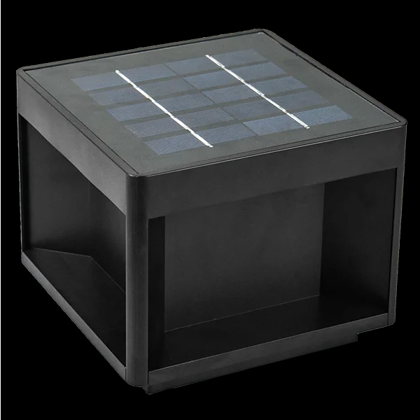 APLIQUE IP65 C/PANEL SOLAR 5W 5V 200X200X101  4000K LUZ FRIA ALUMINIO