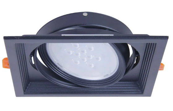 EMBUTIDO CUADRADO ARO CARDANICO 186x186mm P/AR111 NEGRO   SCENIC I