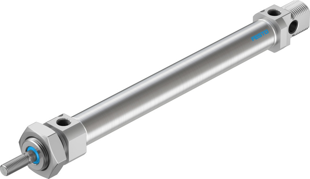 CILINDRO / ISO 6432 / DOBLE EFEC. / EMB. 20MM / CARRERA 150MM / AMORT. NEU. REGU. / P/ DETEC. POSI. / VASTAGO M8 / CONEX. NEU. G1/8