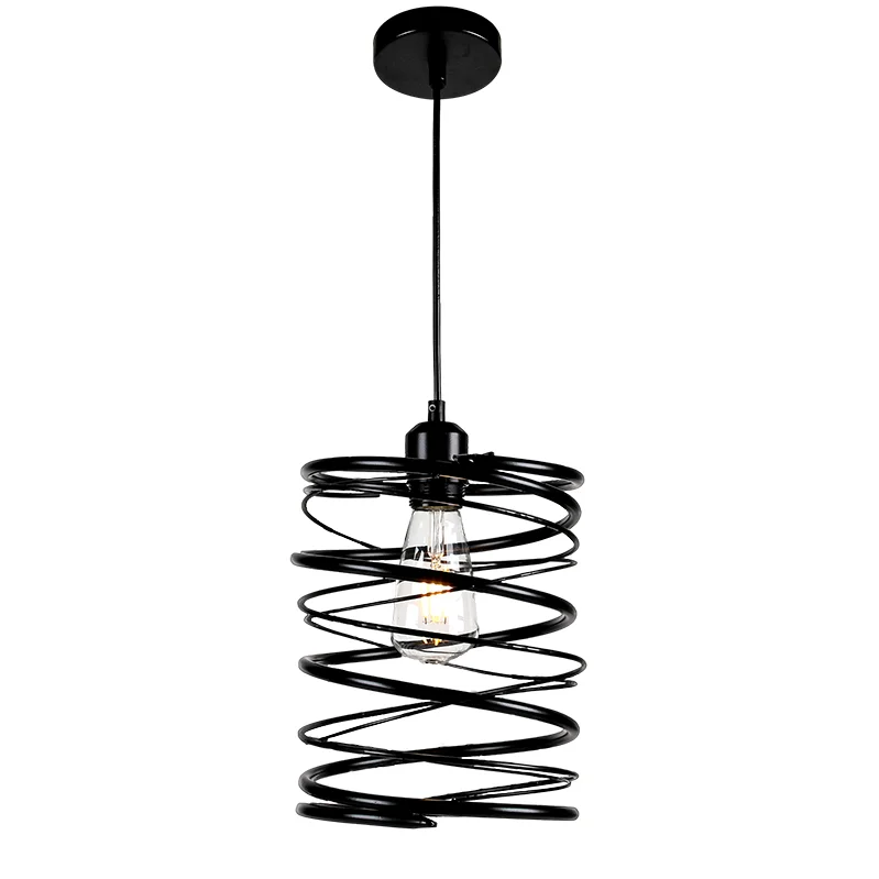 COLGANTE E27 260mm NEGRO   CURLY