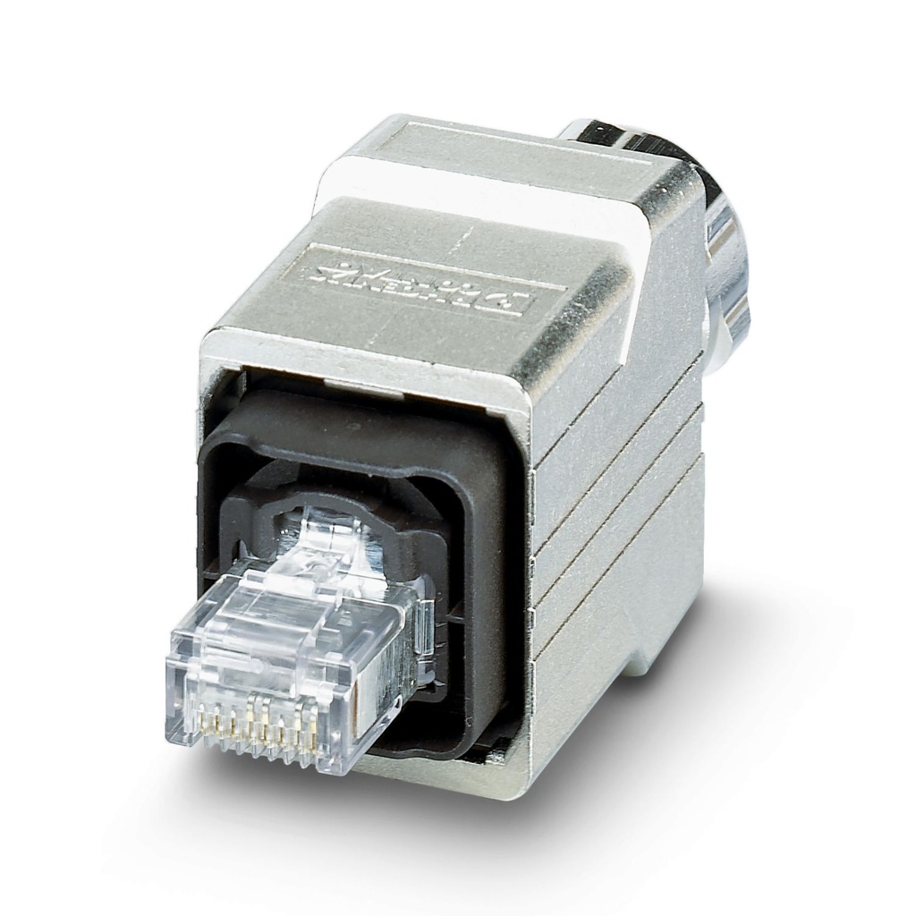 Conector enchufable RJ45, índice de protección: IP65/IP67, número de polos: 4, 100 MBit/s, CAT5 (IEC 11801:2002), material: Metal, tipo de conexión: Conexión rápida IDC, sección de conexión: AWG 26- 22, salida de cables: recta, color: plata, PROFINET