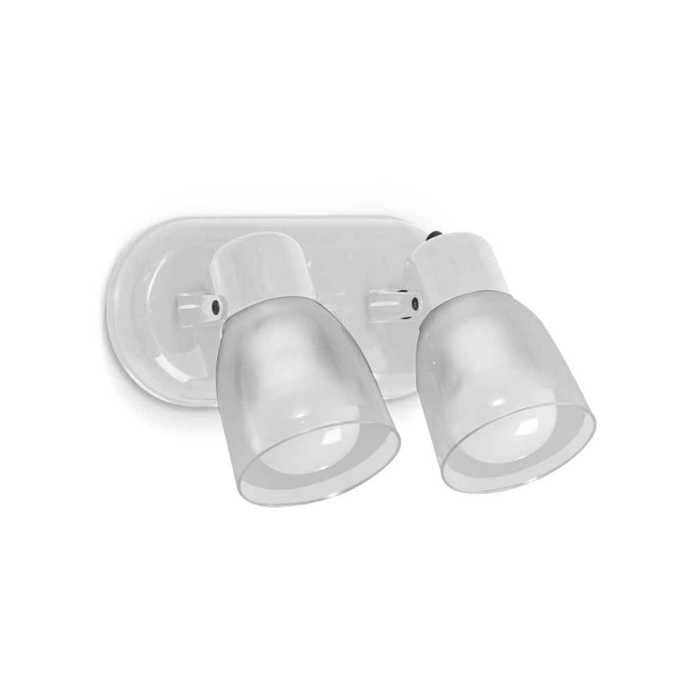 APLIQUE 2 LUCES E27 BASE OVAL BLANCO TULIPA TERMOPLASTICA