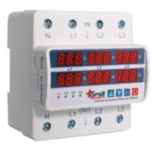 PROTECTOR DE TENSION TRIFASICO /  MONOFASICO CONFIGURABLE CON VOLTIMETRO Y AMPERIMETRO. MAX/MIN TENSION SECUENCIA ASIMETRIA