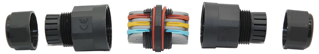 EMPALME ESTANCO IP68 RECTO - EPE-QCT-I3 - CONECTOR RAPIDO / 3 CANALES / 1E - 1S / 2.5MM2