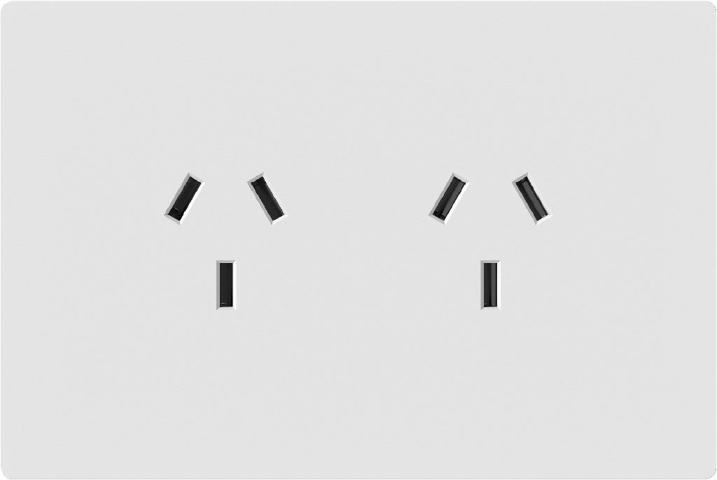 MODULO TOMACORRIENTE DOBLE MILAN BLANCO MACROLED, AC 250V, 10A MAX. BASTIDOR METALICO