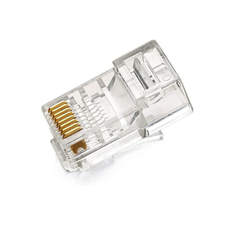FICHA CONECTOR MACHO RJ45  CAT.5E PARA CABLE SÓLIDO Y FLEXIBLE X UNIDAD (35050206)