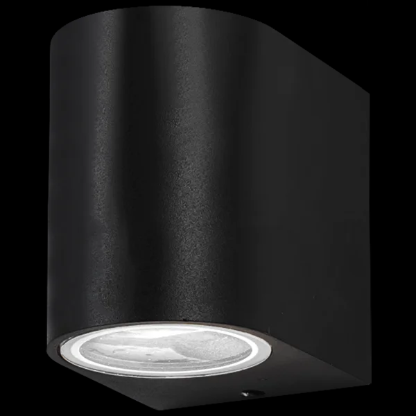 LUMINARIA UNIDIRECCIONAL CON FRENTE CURVO P/GU10 IP44 NEGRO