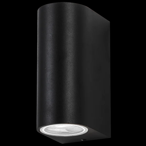 LUMINARIA BIDIRECCIONAL CON FRENTE CURVO P/2 GU10 IP44 NEGRO
