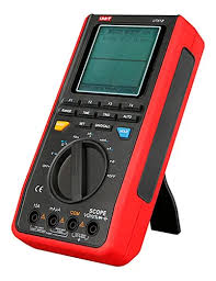 OSCILOSCOPIO DIGITAL - VCA (V ): 750V VCC (V ): 1000V ACA (A ): 10A ACC (A ): 10A Resistencia. 40MΩ Capacitancia. 100μF Frecuencia (Hz). 10Hz ~ 10MHz. Ciclo de trabajo: 0,1 ~ 99,9% Diodo, Continuidad, Auto Power Off. Autorango. Recuento de pantalla: 4000. Indicador de batería baja. Interfaz USB LCD Retroiluminado. Banda ancha: 8 MHz Tasa de muestreo: 40MS / s Precisión vertical: ± (5% + 1) Sensibilidad vertical: 20mV / div ~ 500V / div (1-2-5) Precisión de la base de tiempo: ± (0,01% + 1) Rango de base de tiempo: 100ns / div ~ 5s / div (1-2-5).