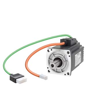 SIMOTICS S-1FL6 Tensión de empleo 230 V 3 AC PN=0,75 kW; NN=3000 1/min M0=2,39 Nm; MN=2,39 Nm Altura de eje 40 mm Encóder incremental TTL 2500 incr./vuelta con chaveta Tolerancia N sin freno de mantenimiento Grado de protección IP65 con junta anular compatible con los convertidores SINAMICS V90   1FL6042-2AF21-1AA1