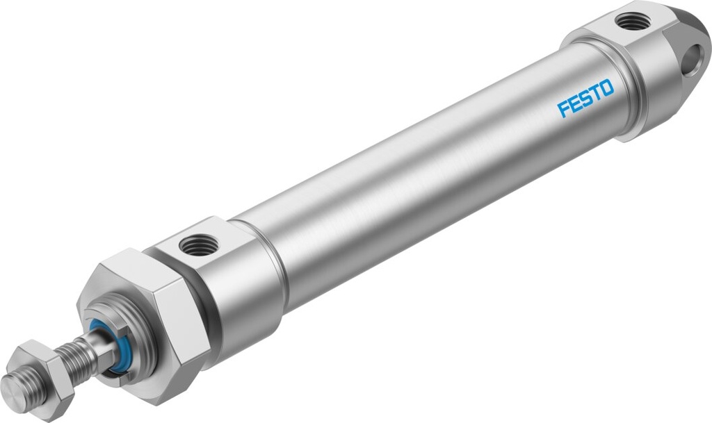 CILINDRO / ISO 6432 - AC. INOX. / DOBLE EFEC. / EMB. 25MM / CARRERA 100MM / AMORT. TOPES ELAST. / P/ DETEC. POSI. / CONEX. NEU. G1/8
