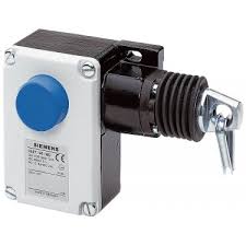 Interruptor de tirón por cable caja metálica, 1x M20 x1,5; 2 NC, con enclavamiento EN ISO 13850 y desenclavamiento por pulsador, para cables hasta 50m.      3SE7140-1BF00