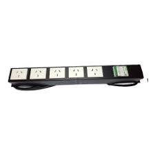 CANAL DE TENSION HORIZONTAL 1U X 5 TOMAS  C/ INT. TERMOMAG.  P/GABINETE RACK
