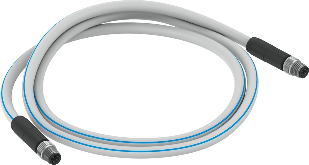 CABLE DE CONEXION / CONEX. IZQ./DER. M8X1 CODIF. D - ZOC. RECTO MACHO 4 PINES / LONG. 0,3M