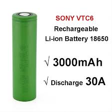 PILA BATERIA 18650 VTC6  3000mA  30A   RECARGABLE