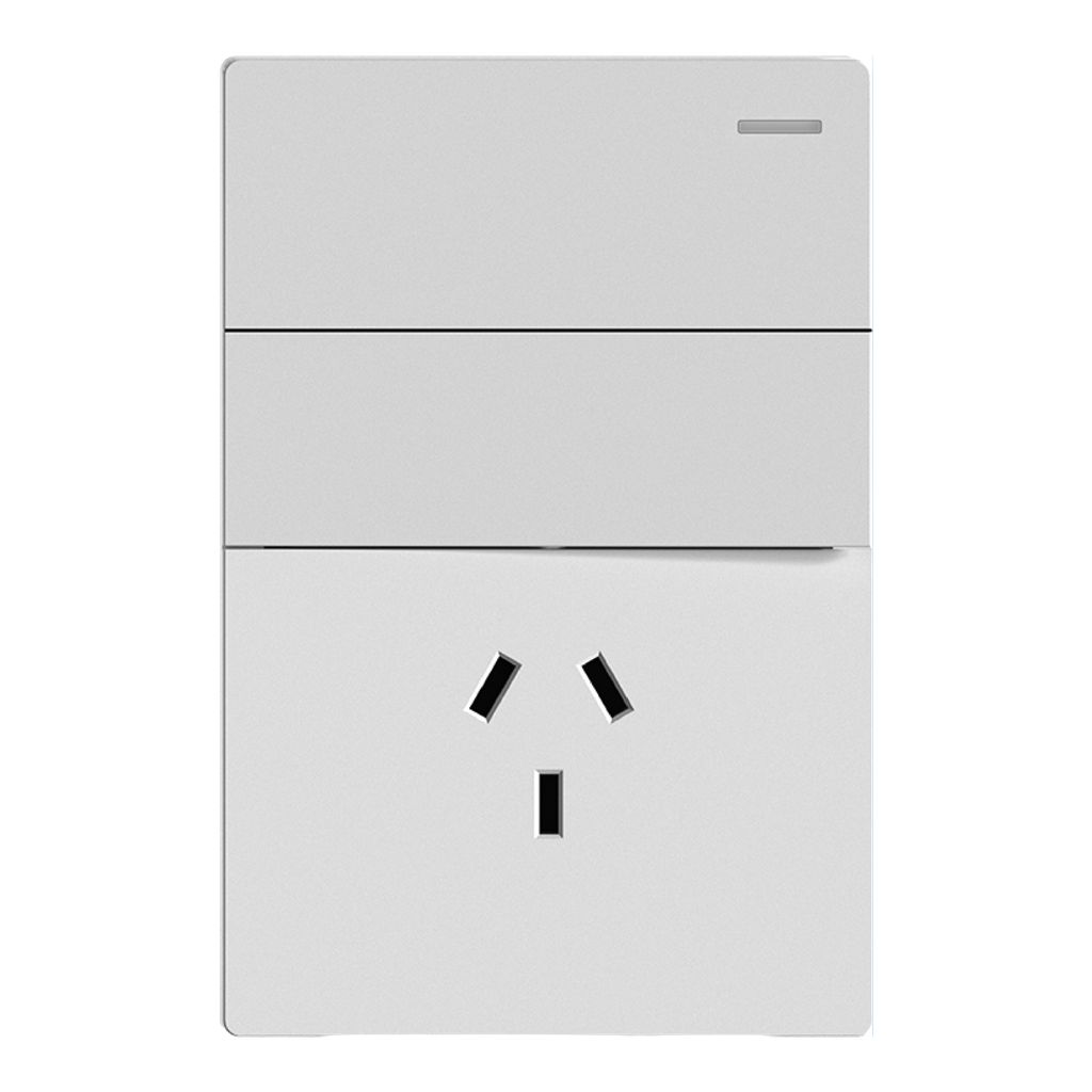MODULO 2 PUNTOS y 1 TOMA MILAN BLANCO MACROLED, 2 CANALES, AC 250V, 10A MAX. BASTIDOR METALICO