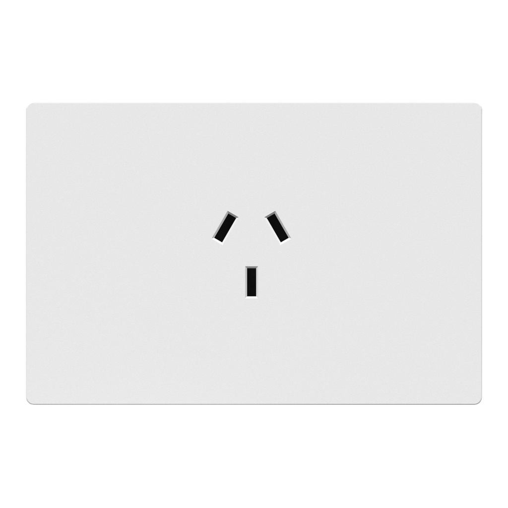 MODULO 1 TOMA MILAN BLANCO MACROLED, AC 250V, 10A MAX. BASTIDOR METALICO