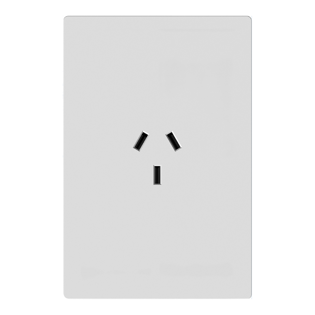 MODULO 1 TOMA VERTICAL MILAN BLANCO MACROLED, AC 250V, 10A MAX. BASTIDOR METALICO