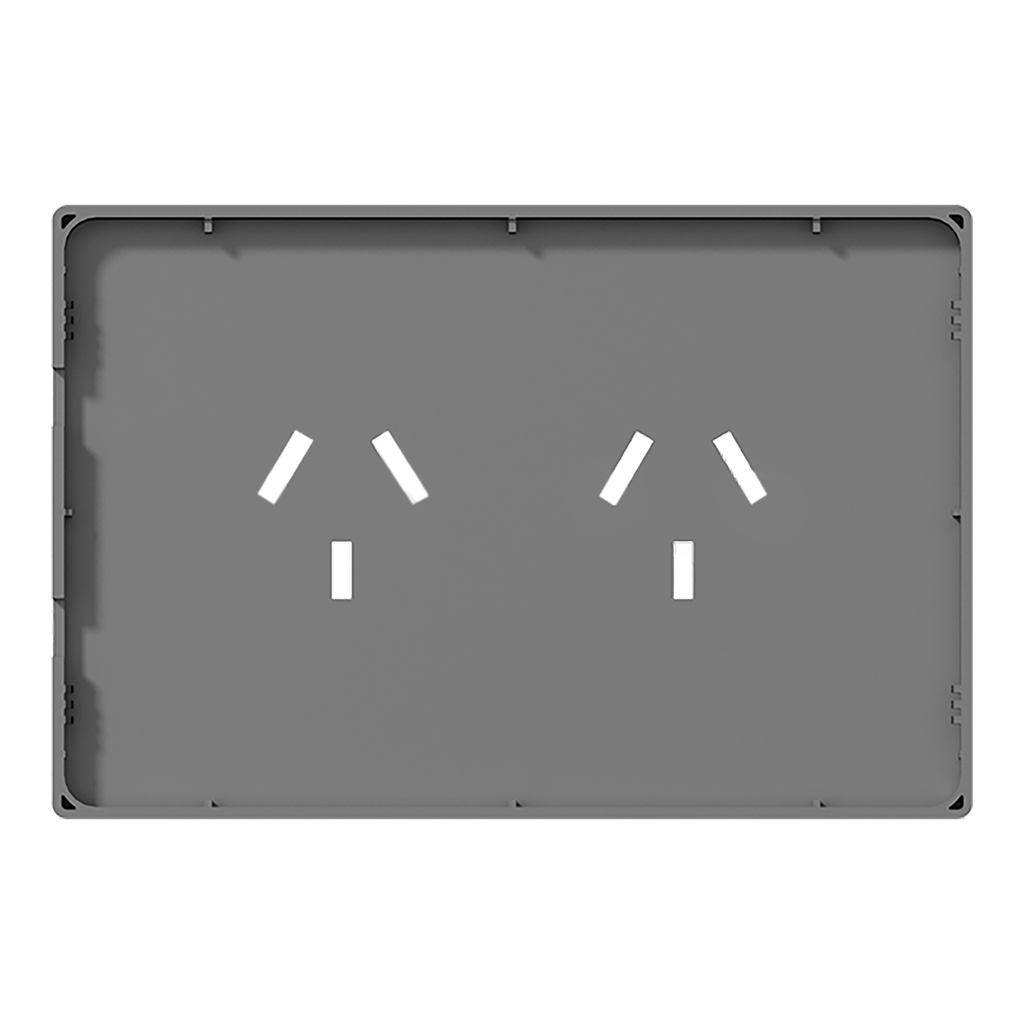 FRENTE PARA TOMACORRIENTE DOBLE MILAN MACROLED, COLOR GRIS