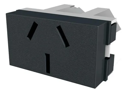 MOD TOMA 2P+T 10A NEGRO PLATINUM