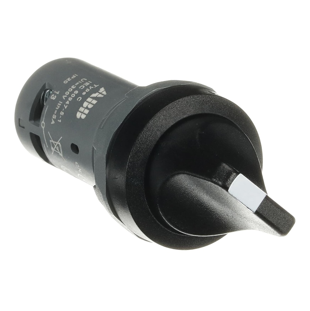 SELECTOR 3 POSICIONES C/MANIJA CORTA 45º 1NA+1NC MANTENIDA NEGRA LINEA COMPACTA   C3SS1-10B-11