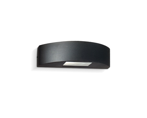 [126076] (DISCONT) APLIQUE 1X 100W  HALOG BIDIREC C/1 LENTE Y VIDR PLANO NEGRO (HO)