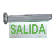 [126873] LUZ EMERGENCIA SEÑALIZ LED CARTEL DE &quot;SALIDA&quot; C/LUZ DE EMERG AUT. PERMANENTE. IP64. 8W. BAT. NI/CD.
