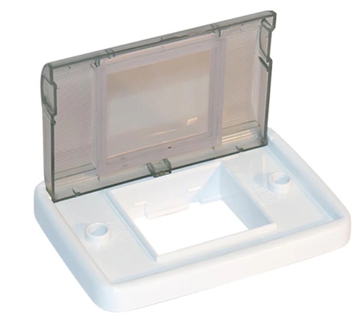 [129103] TAPA ESTANCA P/2 MOD BASTIDOR BLANCO Y TAPA TRANSP INTEMPERIE