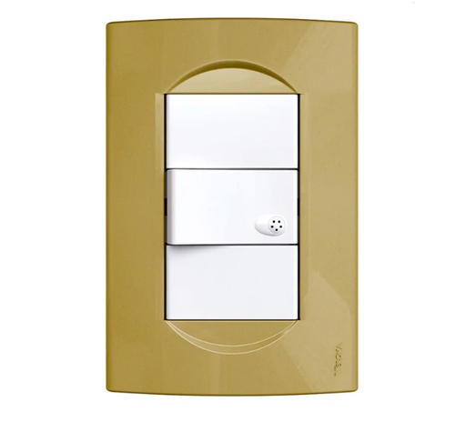 [129142] TAPA STD 10X5 NUEVA B. O. 3 BOCAS CHAMPAGNE