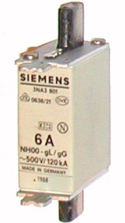 [100021943] FUSIBLE NH T000   6A CURVA GG 120KA   3NA3801
