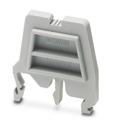 [UHVE] (CONSULTAR) PIEZA FINAL P/MONTAR EN AMBOS EXTREMOS LA REGLETA BORNES ANCH 7.2 MM GRIS