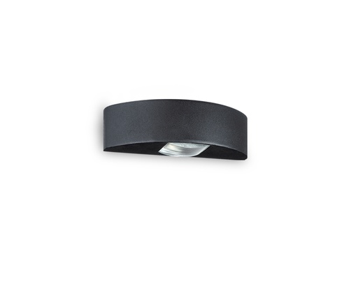 [147033] (DISCONT) APLIQUE HALOPIN 220V G-9  BIDIREC MINI C/1 LENTE Y VIDR NEGRO (HO)