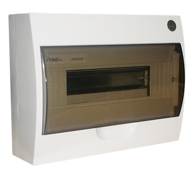 [151205] CUADRO SOBREPONER  4 MOD P/PARED IP40 C/PUERTA FUME