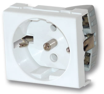 [151569] MOD TOMA 2P+T T/SHUKO 16A 250V (TIPO STECK) BLANCO