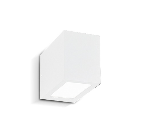 [152165] (DISCONT) APLIQUE P/PARED RECTANG 1X 100W 2 VIDR PLANOS HALOG BLANCO (HO)