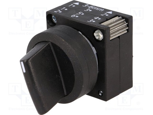 [100014970] (CONSULTAR) SELECTORA 2POS C/RETEN NEGRO C/SOP PLASTICA