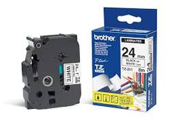 [158232] CINTA LAMIN 1&quot; (24mm) L:8mts NEGRO SOBRE BLANCO