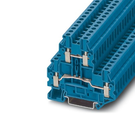 [UTTB2.5BU] (DISCONT) BORNE 2 PISOS C/CONEX. TORN 0.14-2.5MM2 ANCH 5.2MM AZUL