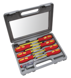 [162790] JUEGO 8 PIEZAS DESTORNILLADORES P/ELECTRICIDAD EN CAJA