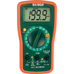 [163236] MULTIMETRO DIGITAL RANGO MANUAL DC/AC VOLT - DC CORRIENTE - REST - TEMP