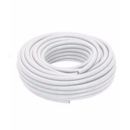 [73067] (DISCONT) CAÑO PVC CORRUGADO BLANCO IGNIFUGO 1&quot; (25MM) X MT // ROLLO TIENE 25MTS PLASTICO