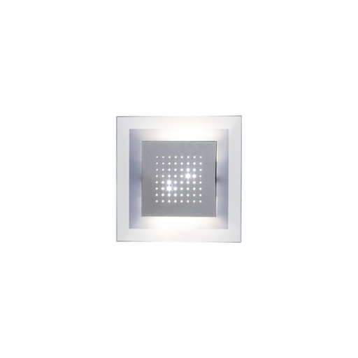 [166823] APLIQUE CUADRADO 240X 240MM  1X100W CUARZO ACERO