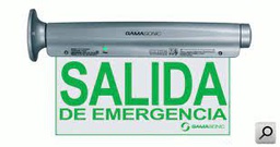 [167376] LUZ EMERGENCIA SEÑALIZ LED CARTEL DE &quot;SALIDA DE EMERGENCIA&quot; C/LUZ DE EMERG AUT PERMANENTE IP43 8W BAT NI/CD