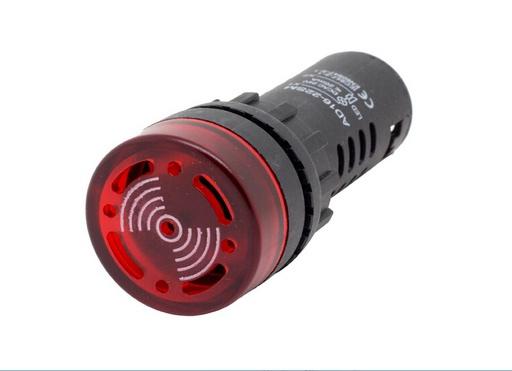 [169596] ZUMBADOR 22MM C/INDICACION LUMINOSA 24V AC/DC COLOR ROJO