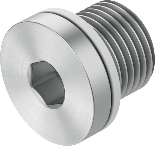 [B-1/4] TAPON CIEGO C/ JUNTA / ROSCA EXT. G1/4 - C/ HEXAGONO INTERIOR / ACERO GALV.